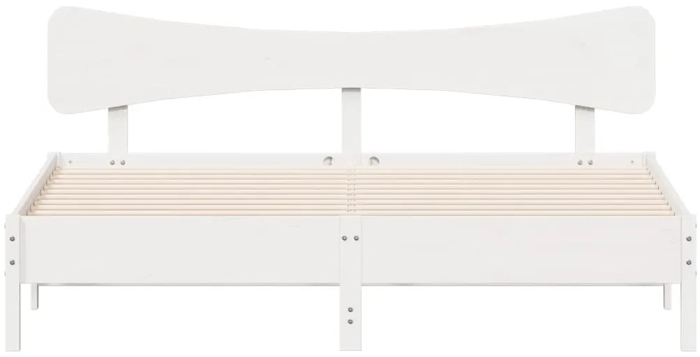 vidaXL Σκελετός Κρεβ. Χωρίς Στρώμα Λευκό 160x200 εκ Μασίφ Πεύκο