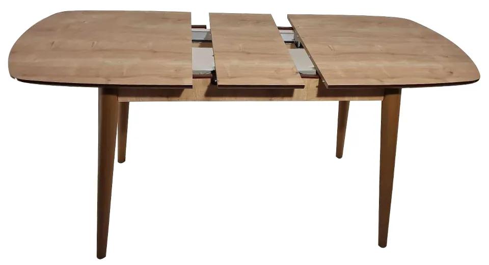 Artekko Retro OAK Τραπέζι Επεκτεινόμενο MDF με Ξύλινα Πόδια Ανοιχτό Καφέ (130+30x80x77)cm