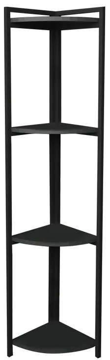 Επιδαπέδια γωνιακή ραφιέρα Byrk ανθρακί μελαμίνης-μαύρο μέταλλο 30x30x160εκ 30x30x160 εκ.