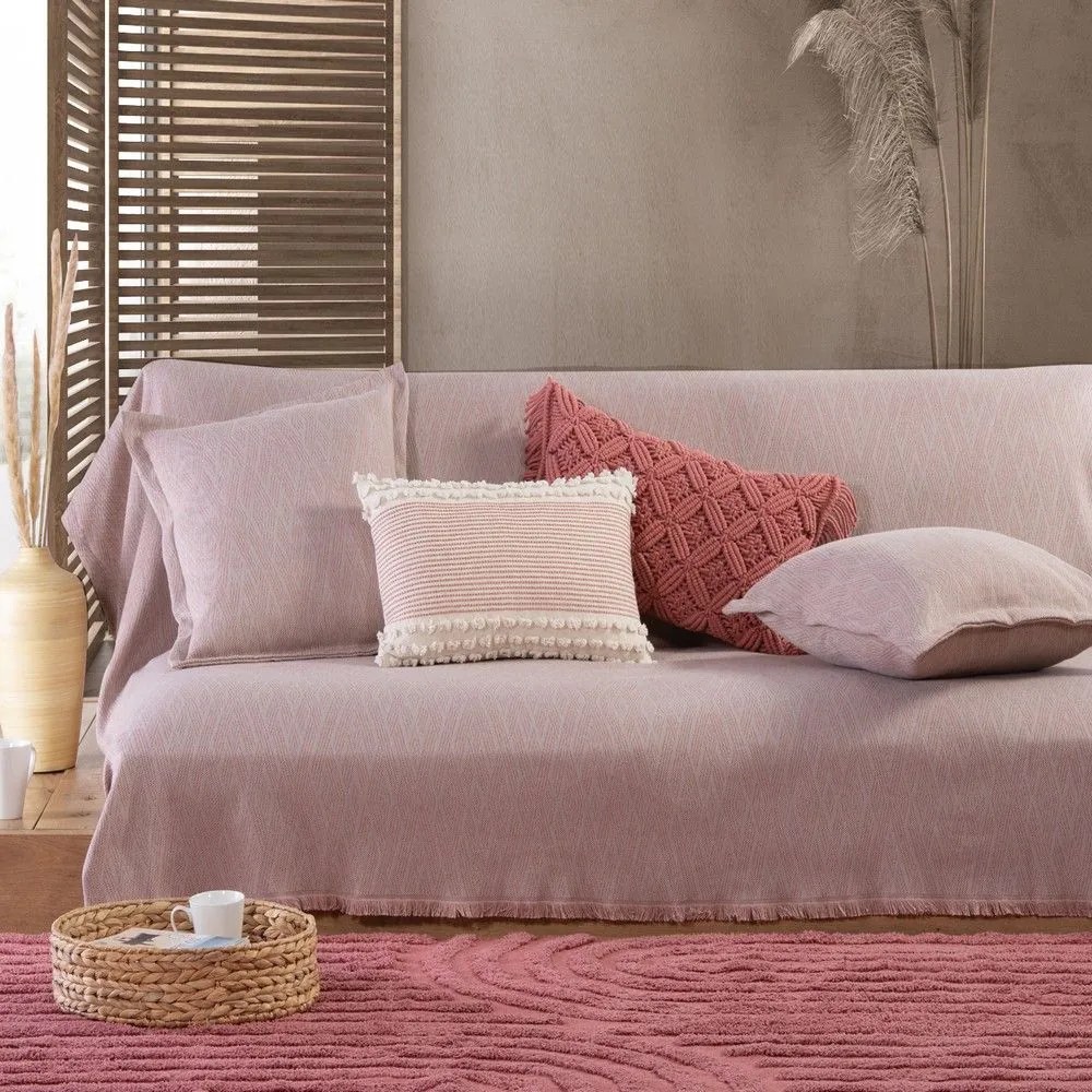 Ριχτάρι Colton Pink Nef-Nef Τριθέσιο 170x300cm Cotton-Polyester