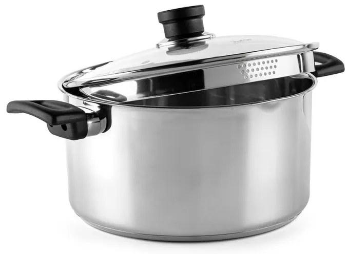 Κατσαρόλα Luigi Ferrero Sophia FR-3406, 26x14 cm, 7 l, Ατσάλι 18/10, Γυάλινο καπάκι, Επαγωγή, Inox