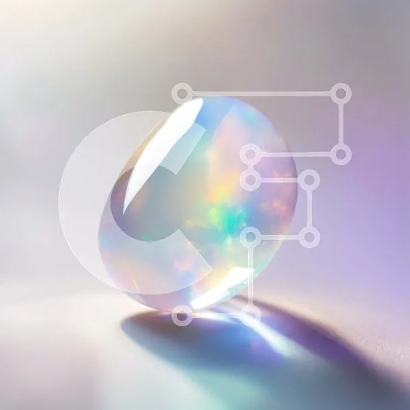 Intra Συλλεκτικό Ξύλινο Παζλ Plywood  4mm - Όμορφος πολύτιμος λίθος Opal σε λευκό φόντο Σε Ξύλινο Κουτί - Διαστάσεις: 10x10 cm – 25 κομμάτια