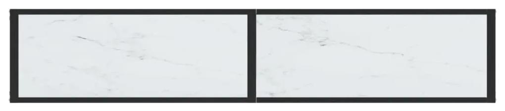 vidaXL Τραπέζι Κονσόλα Λευκό Όψη Μαρμάρου 180x35x75,5 εκ. Ψημένο Γυαλί