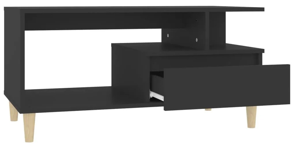 vidaXL Τραπεζάκι Σαλονιού Μαύρο 90x49x45 εκ. Επεξεργασμένο Ξύλο