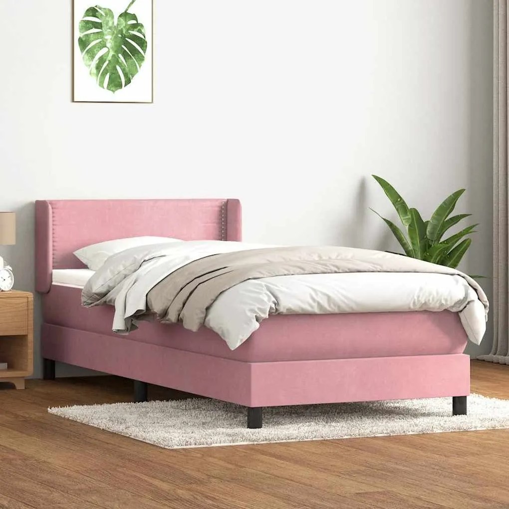 ΚΡΕΒΑΤΙ BOXSPRING ΜΕ ΣΤΡΩΜΑ ΡΟΖ 100X210 ΕΚ. ΒΕΛΟΥΔΙΝΟ 3318026