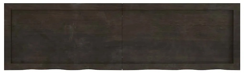 vidaXL Ράφι Τοίχου Σκούρο Καφέ 140x40x(2-4) εκ. Επεξ. Μασίφ Ξύλο Δρυός