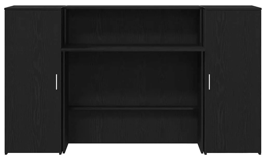 vidaXL Γραφείο υποδοχής Μαύρο Δρυς 180x50x103,5 εκ. Επεξεργασμένο Ξύλο