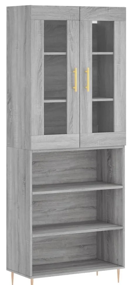 vidaXL Ντουλάπι Γκρι Sonoma 69,5 x 34 x 180 εκ. Επεξεργασμένο Ξύλο
