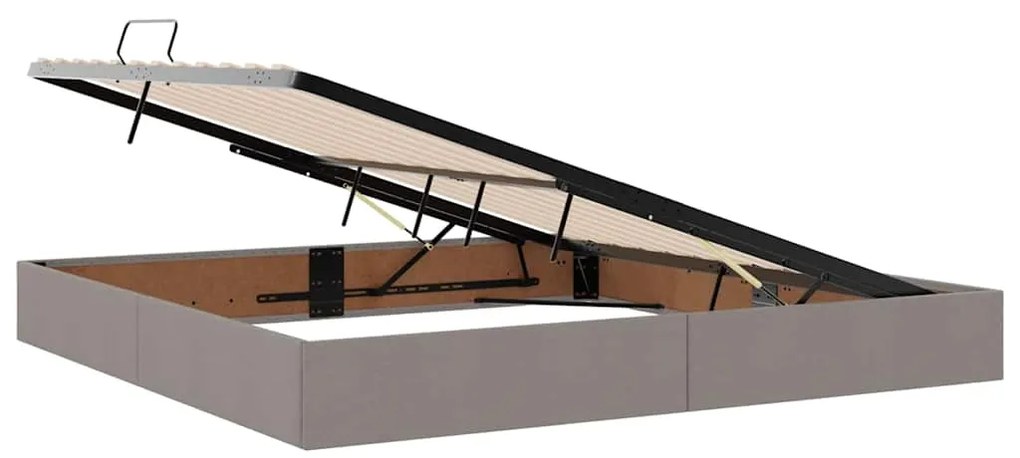 vidaXL Κρεβάτι με αποθηκευτικό χώρο και LED Taupe 200 x 200 cm