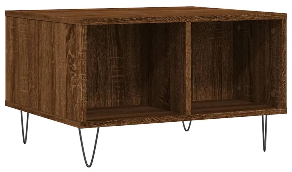 vidaXL Τραπεζάκι Σαλονιού Καφέ Δρυς 60x50x36,5 εκ. Επεξεργασμένο Ξύλο