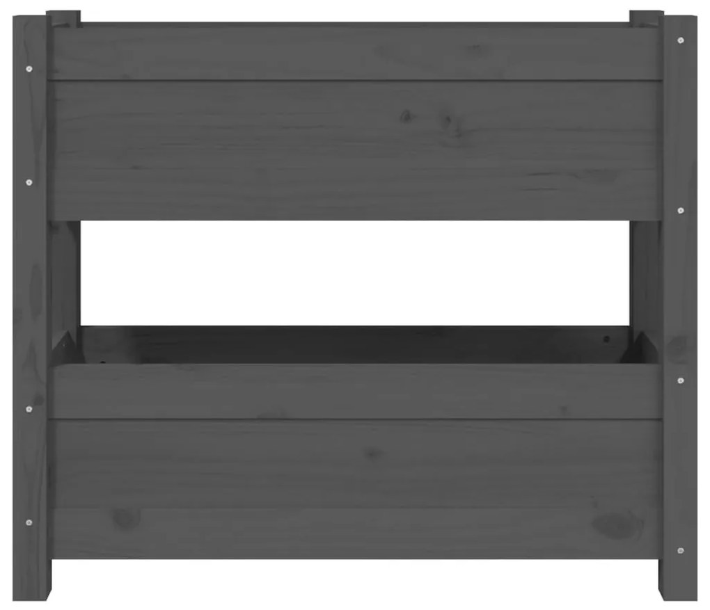vidaXL Ζαρντινιέρα Γκρι 77 x 25 x 66 εκ. από Μασίφ Ξύλο Πεύκου