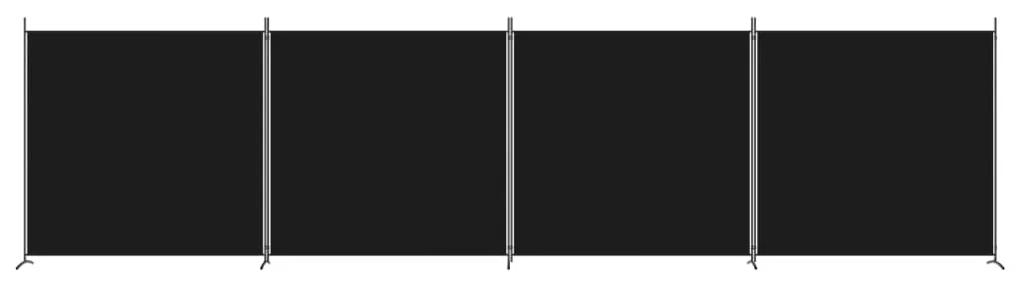 vidaXL Διαχωριστικό Δωματίου με 4 Πάνελ Μαύρο 698x180 εκ. από Ύφασμα