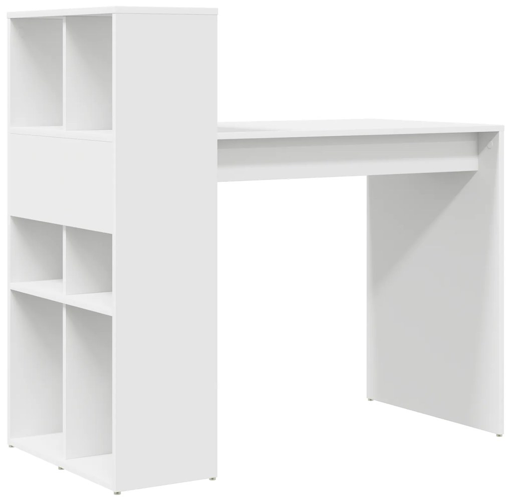 vidaXL Γραφείο με ράφι Λευκό 108 x 55 x 103.5 εκ Επεξεργασμένο ξύλο