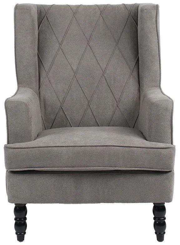 Πολυθρόνα - μπερζέρα Efficient pakoworld ύφασμα γκρι-μαύρο 72x97x100εκ