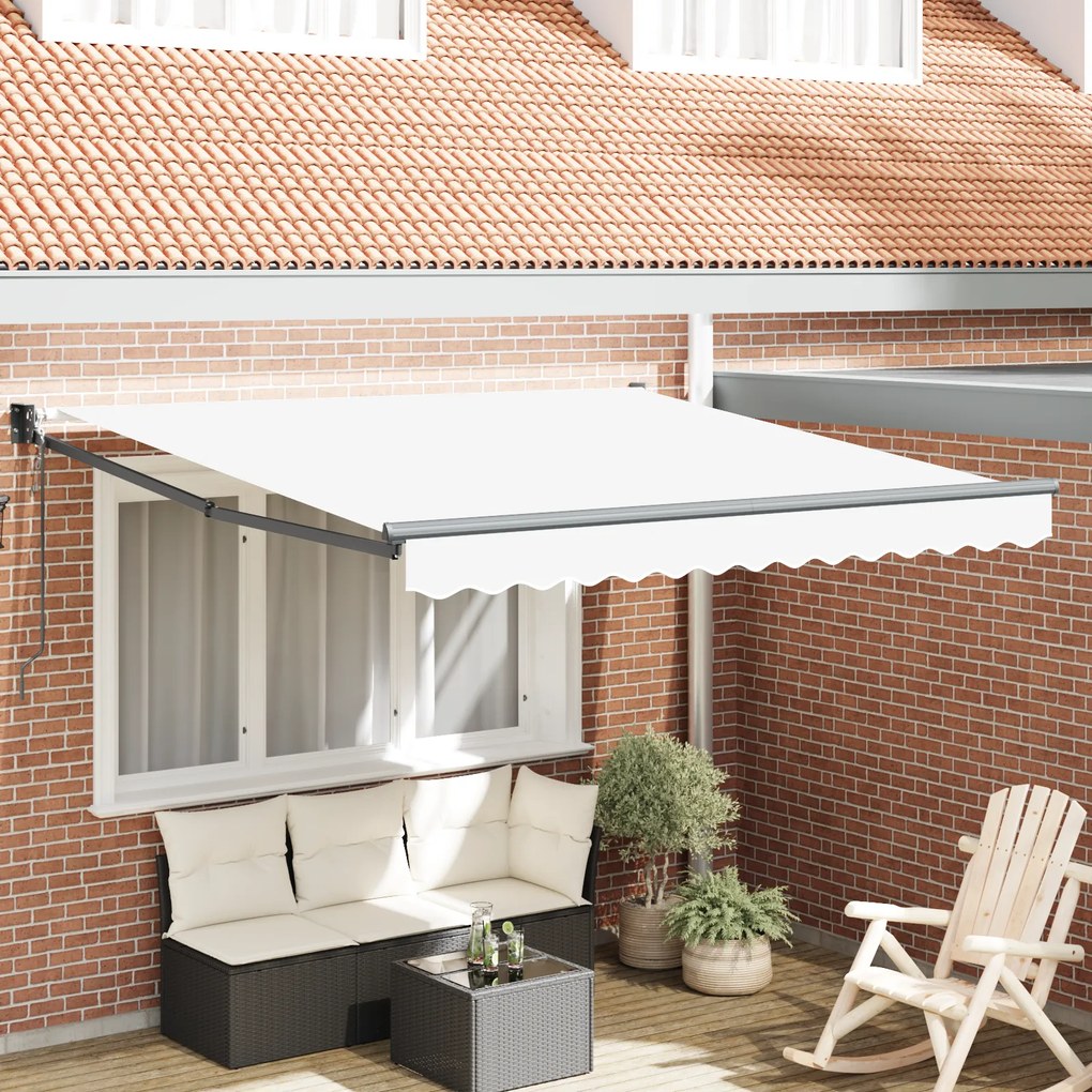 vidaXL ανασυρόμενη τέντα  Λευκή 350x250 εκ.