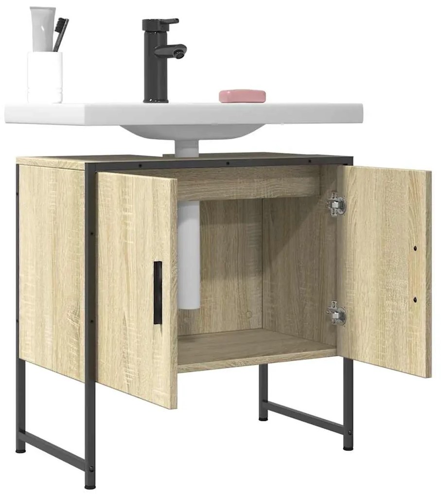 vidaXL Ντουλάπι Νιπτήρα Μπάνιου Sonoma Δρυς 60x33x60 εκ. Επεξ. Ξύλο