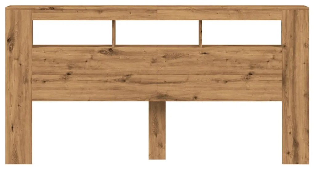 vidaXL LED κεφαλάρι Artisan Oak 200x18,5x103,5 cm Κατασκευασμένο ξύλο