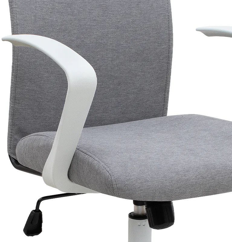 Καρέκλα γραφείου Berlin Megapap υφασμάτινη χρώμα γκρι - λευκό 64x63x89/96εκ.