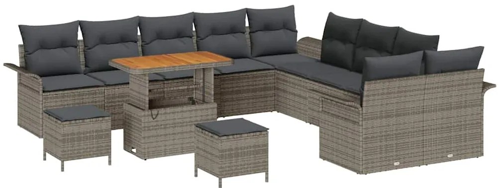 vidaXL Σετ Καναπέ Κήπου 13 pcs Γκρι συνθετικό ρατάν