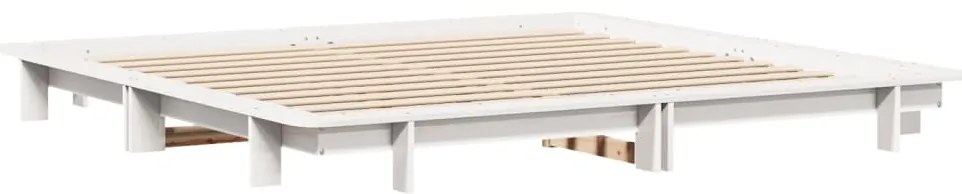 vidaXL Σκελετός Κρεβ. Χωρίς Στρώμα Λευκό 200x200 εκ Μασίφ Πεύκο