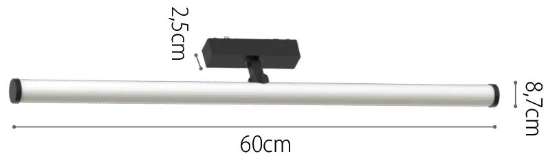 Φωτιστικό LED 20W 3CCT για Ultra-Thin μαγνητική ράγα σε μαύρη απόχρωση (by tuya and zigbee) D:60cmX8,7cm (T05405-BL) - 1.5W - 20W - T05405-BL