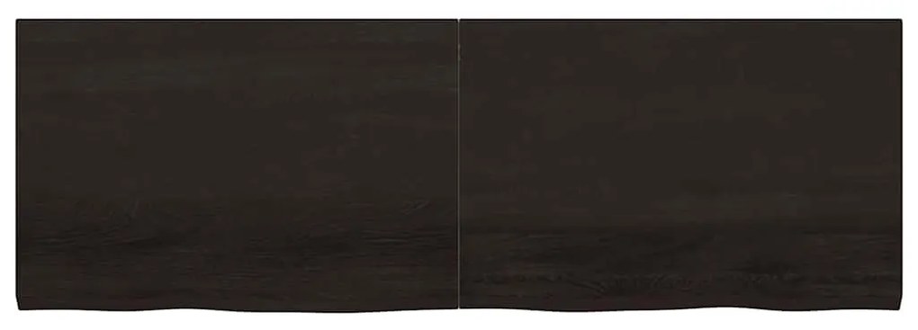 vidaXL Ράφι Τοίχου Σκούρο Καφέ 180x60x(2-4) εκ. Επεξ. Μασίφ Ξύλο Δρυός