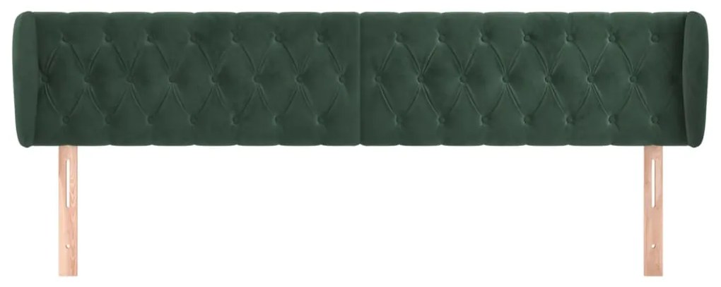 Κεφαλάρι με Πτερύγια Σκούρο Πράσινο 203x23x78/88 εκ. Βελούδινο 3117549