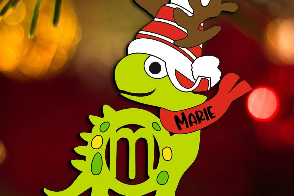 Σετ των 3 Intra απο ξύλο plywood 3mm-4mm πάχος Χριστουγεννιάτικο εορταστικό στολίδι Dino M Letter Δίασταση 8x8 cm INTRAFABR-111682585