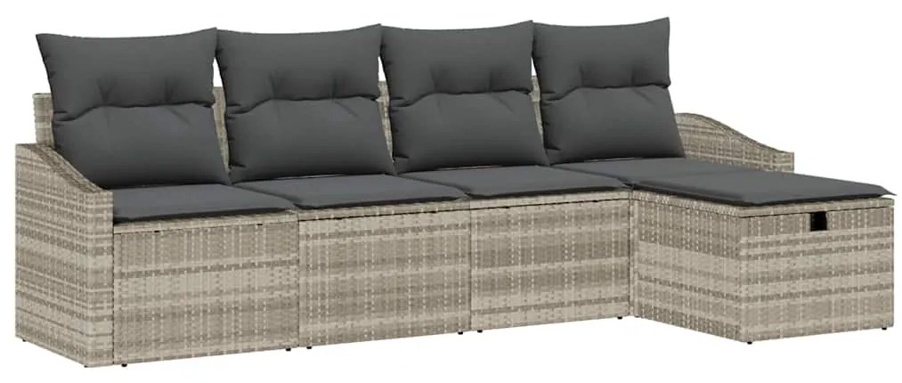vidaXL Σετ Καναπέ Κήπου 5 pcs Ανοιχτό γκρι 233 x 117 x 85 εκ