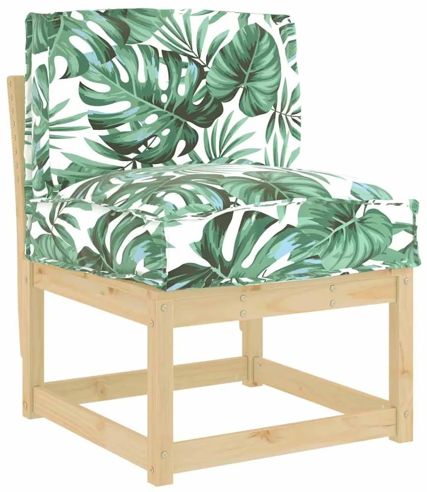 vidaXL Μαξιλάρι παλέτας για πλάτη Floral Μοτίβο φύλλων 50 x 40 x 12 cm