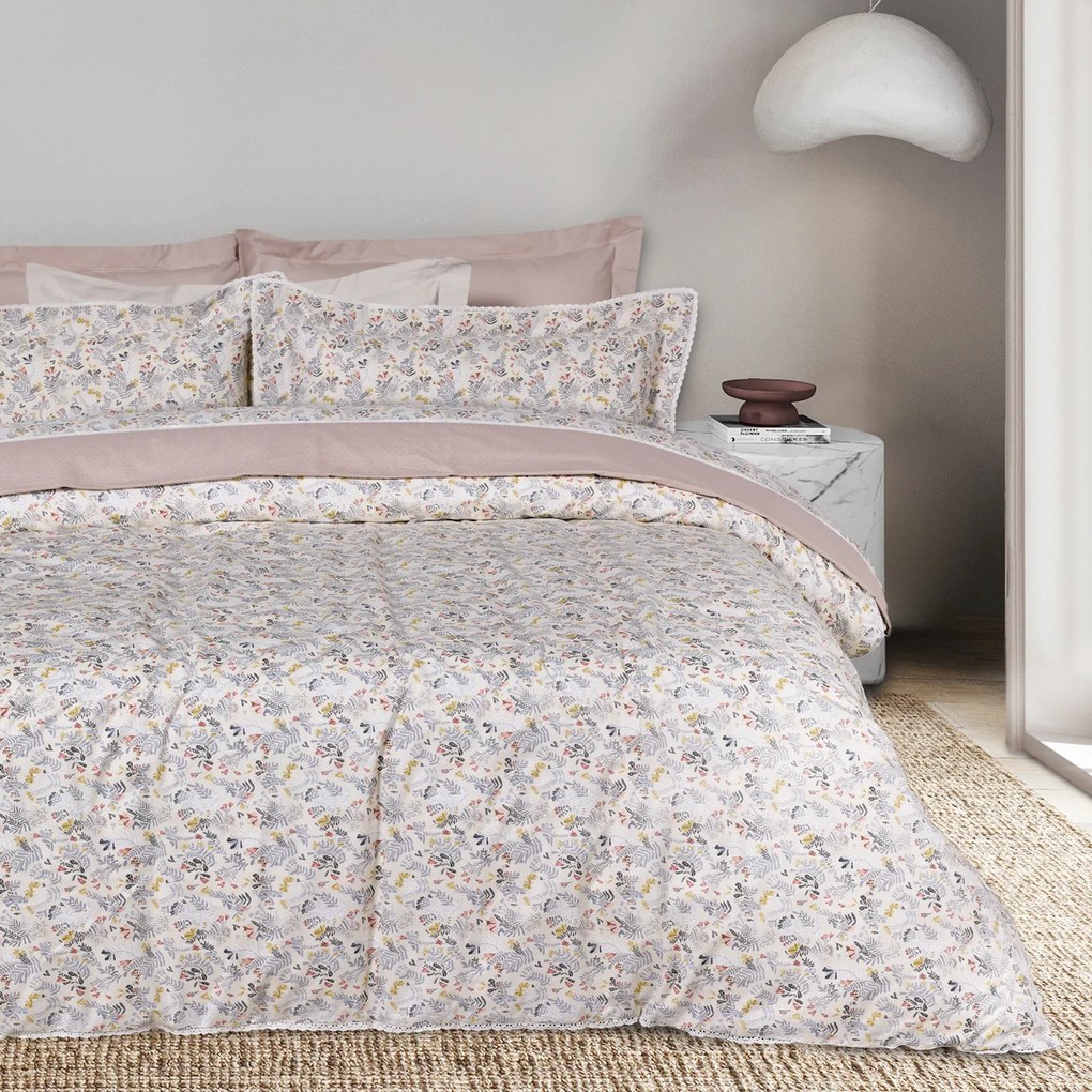 Σετ Σεντόνια Βαμβακοσατέν King 250x270εκ. Prestige 1695 Blue-Beige Das Home
