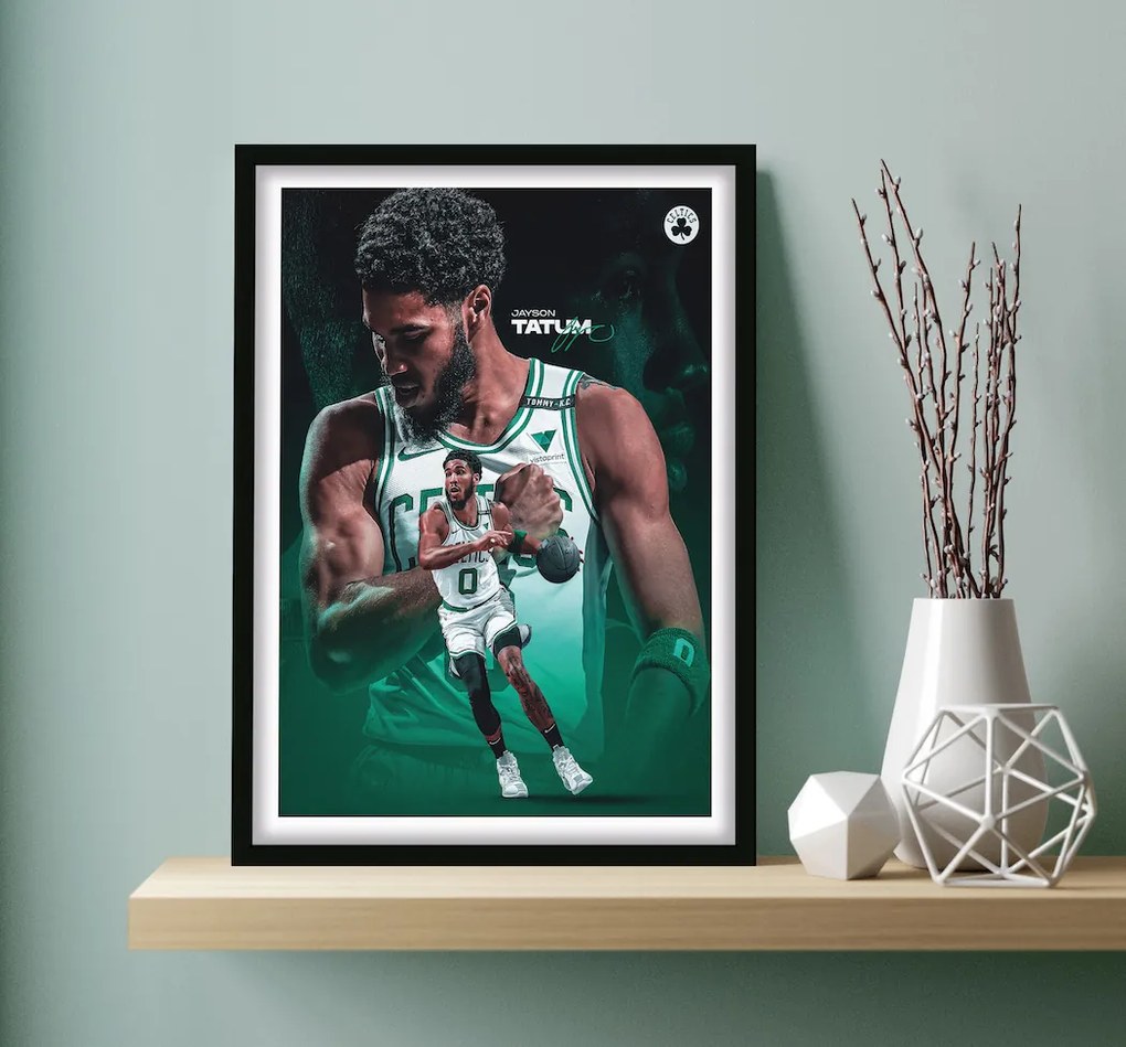 Πόστερ &amp; Κάδρο Jayson Tatum SNK238 30x40cm Μαύρο Ξύλινο Κάδρο (με πόστερ)