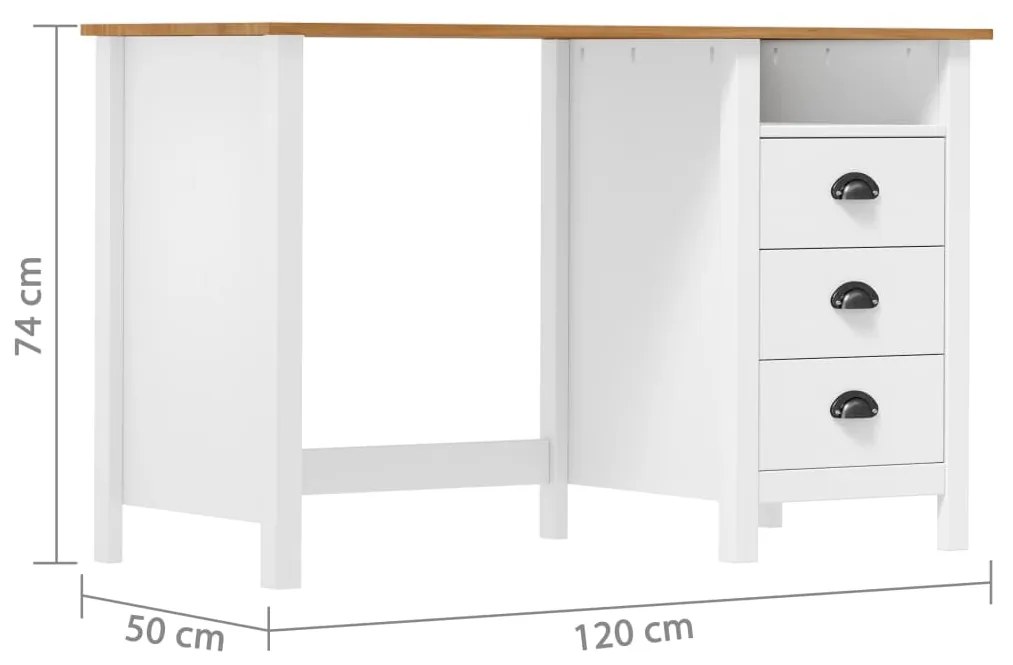 ΓΡΑΦΕΙΟ HILL RANGE ΜΕ 3 ΣΥΡΤΑΡΙΑ 120X50X74 ΕΚ ΜΑΣΙΦ ΞΥΛΟ ΠΕΥΚΟΥ 288998