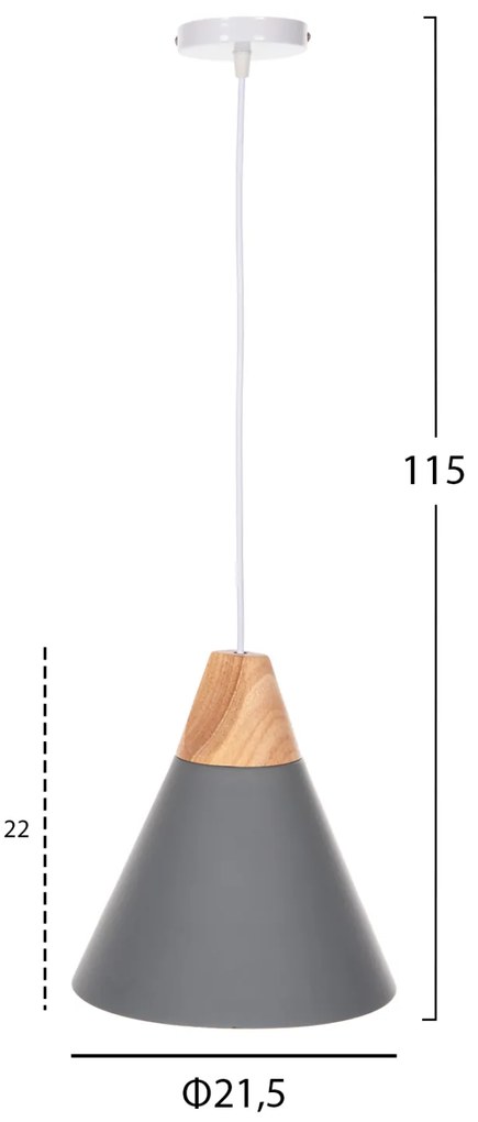 ΦΩΤΙΣΤΙΚΟ ΟΡΟΦΗΣ ΚΡΕΜΑΣΤΟ HM4150 ΓΚΡΙ ΜΕΤΑΛΛΙΚΟ ΚΑΠΕΛΟ Φ21,5x115Υ εκ.