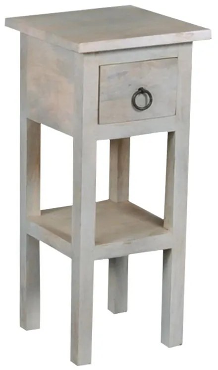 MAISON CLASSIC Έπιπλο Stand, Ξύλο Mango Antique Άσπρο 25x25 H.55cm ΕΙ930,2