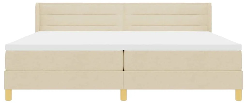 vidaXL Κρεβάτι με Ελατήρια με στρώμα Κρεμ 200 x 200 cm ύφασμα