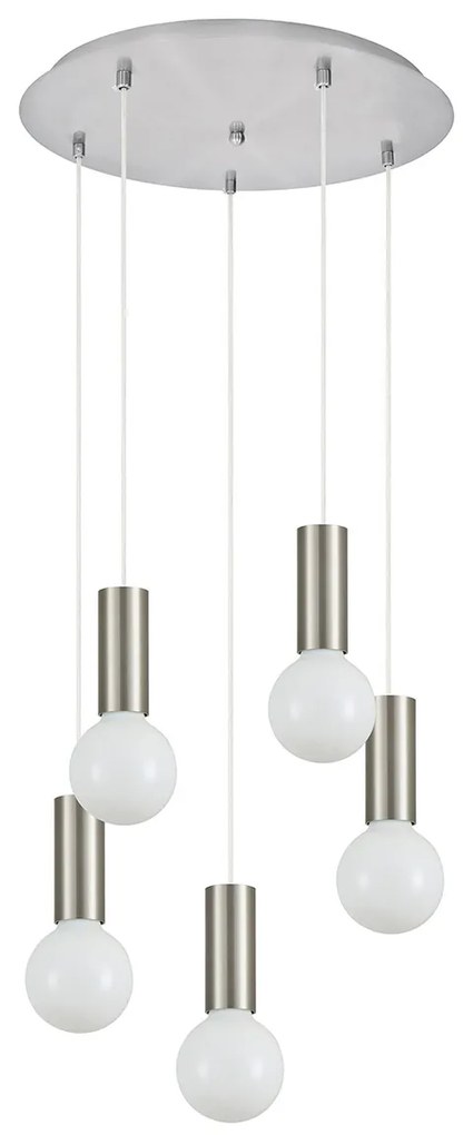 Φωτιστικό Οροφής Πολύφωτο Homelighting Adept Tube 77-8390 Nickel Matt