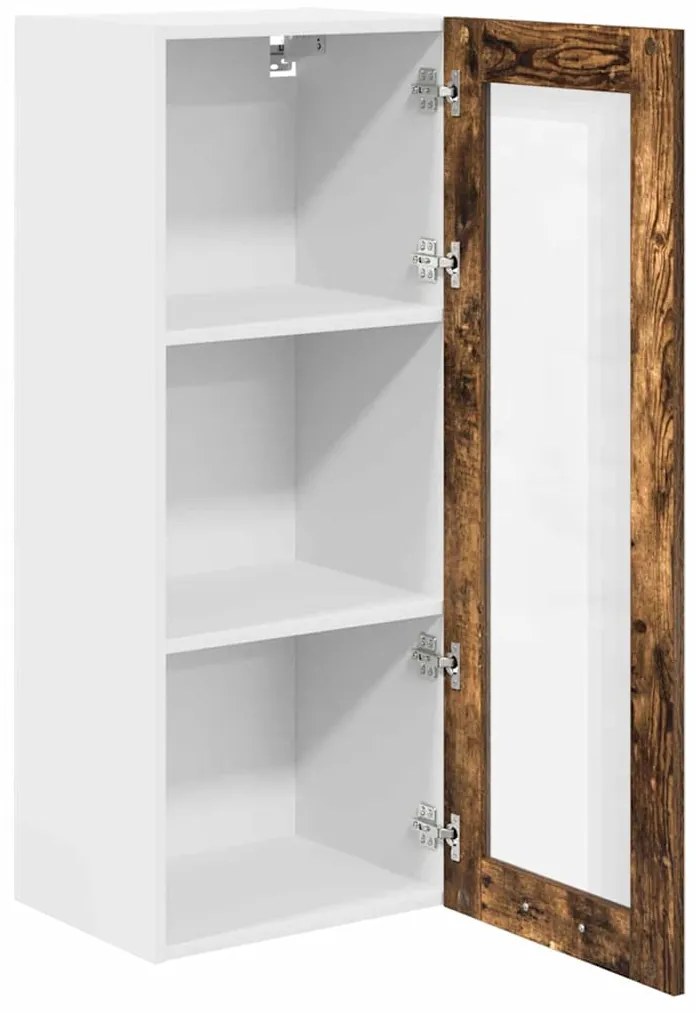 vidaXL Κρεμαστό ντουλάπι με αποθήκευση Καπνιστό Δρύς 40 x 31 x 100 εκ.