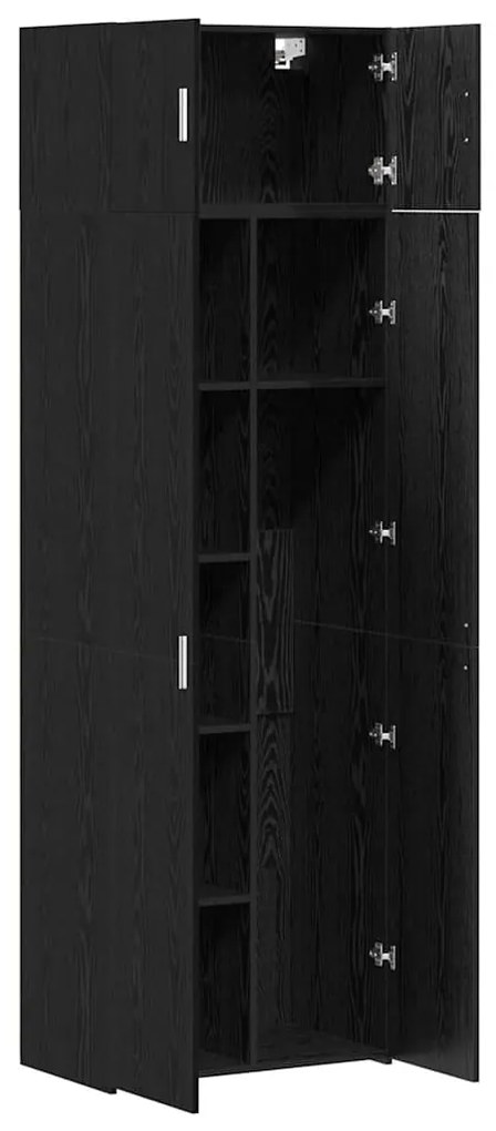 vidaXL Ντουλάπι αποθήκευσης Μαύρη δρυς 70 x 42.5 x 225 εκ