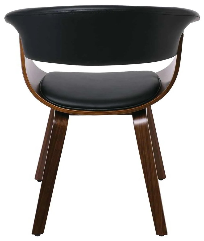 Πολυθρόνα HERMAN Καρυδί/Pu Μαύρο 68x56x77cm