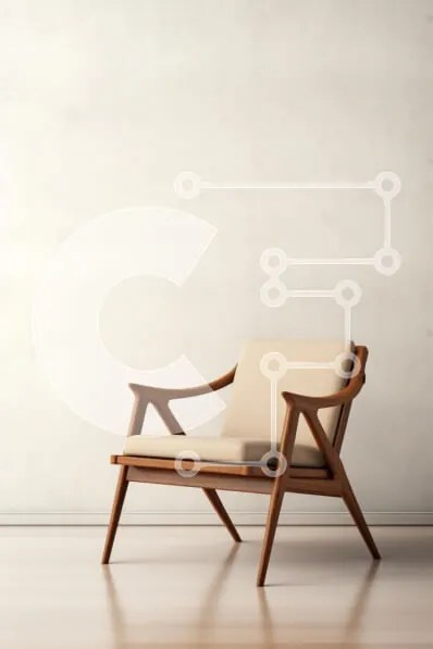 Intra Συλλεκτικό Ξύλινο Παζλ Plywood  4mm - Κομψή ξύλινη πολυθρόνα σε απλό τοίχο Σε Ξύλινο Κουτί - Διαστάσεις Puzzle: 10x10 cm – 25 κομμάτια