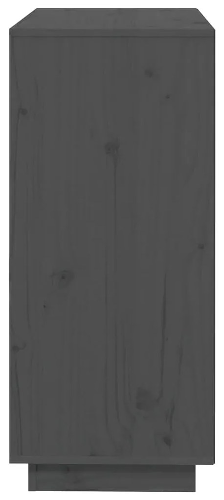 vidaXL Ντουλάπι Γκρι 74 x 35 x 80 εκ. από Μασίφ Ξύλο Πεύκου