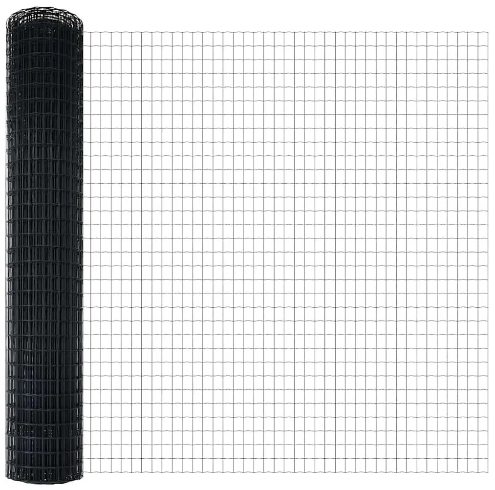 vidaXL Φράχτης Εuro Γκρι 1,5 x 10 m Σίδηρος με επικάλυψη PVC