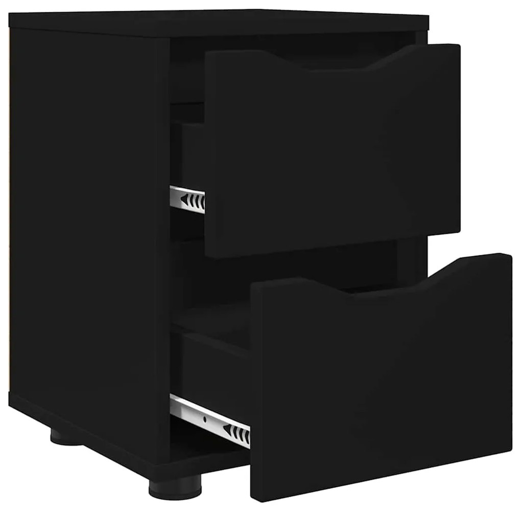 vidaXL Κομοδίνο με συρτάρι Μαύρο 30,5 x 30 x 43 εκ Επεξεργασμένο ξύλο