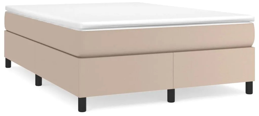 vidaXL Κρεβάτι Boxspring με Στρώμα Καπουτσίνο 160x200εκ.από Συνθ.Δέρμα