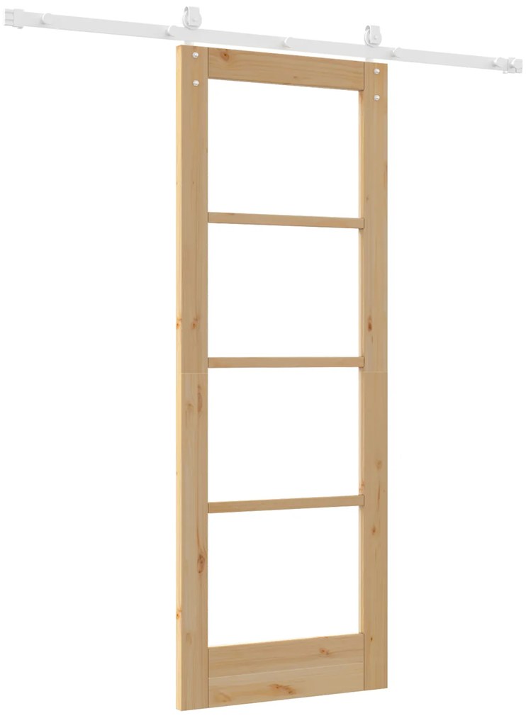 vidaXL Συρόμενη Πόρτα με Σετ Εξαρτημάτων  73.5x198.5 cm Μασίφ Ξύλο Πεύκου