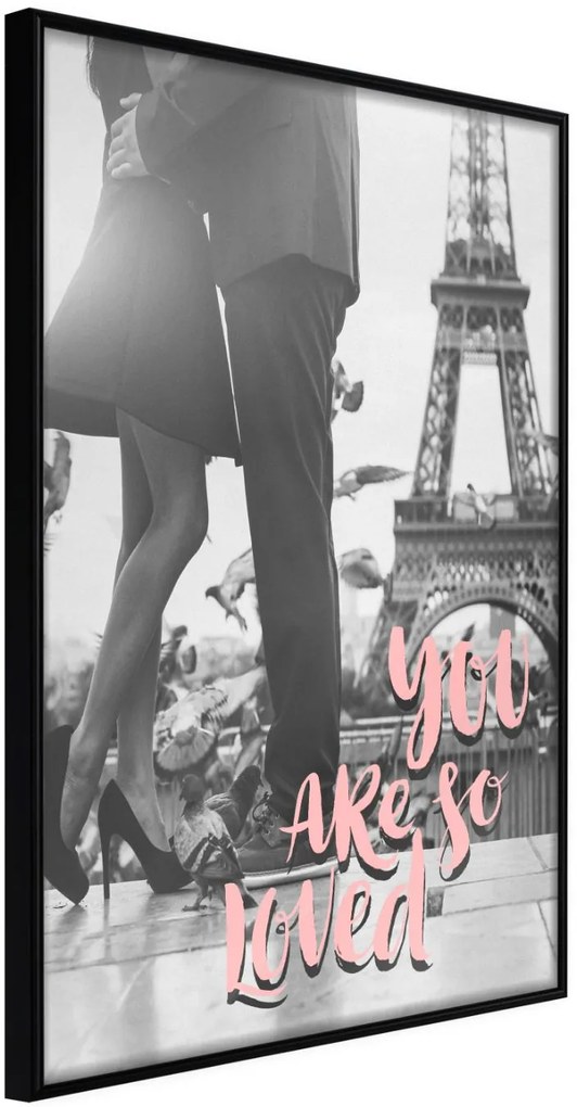 Αφίσα - Love in Paris - 30x45 - Μαύρο - Χωρίς πασπαρτού