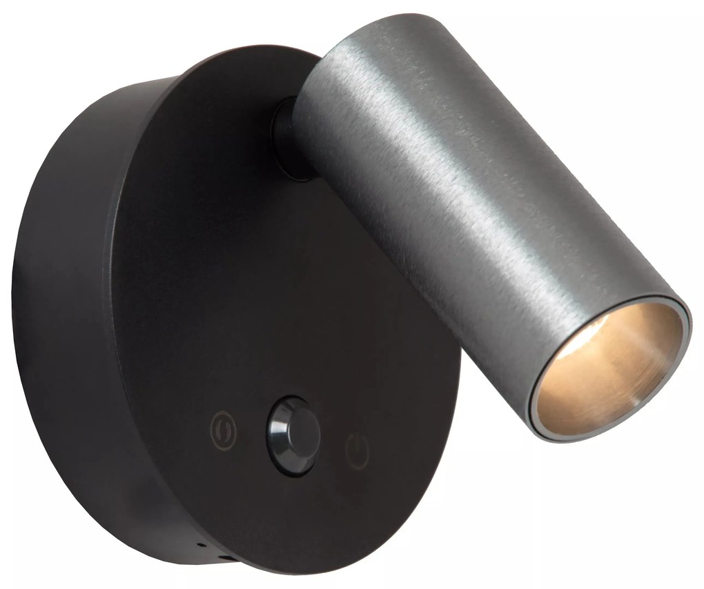 Φωτιστικό Επίτοιχο Lucide 29934-02-15 TONI Γκρι (Grey)|Μαύρο Ματ (Black Mat) 2700 K