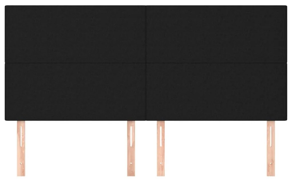 vidaXL Κεφαλάρια Κρεβατιού 4 τεμ. Μαύρο 100x5x78/88 εκ. Υφασμάτινο