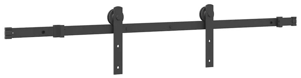 vidaXL Κιτ υλικού συρόμενης πόρτας 152 cm χάλυβα μαύρο